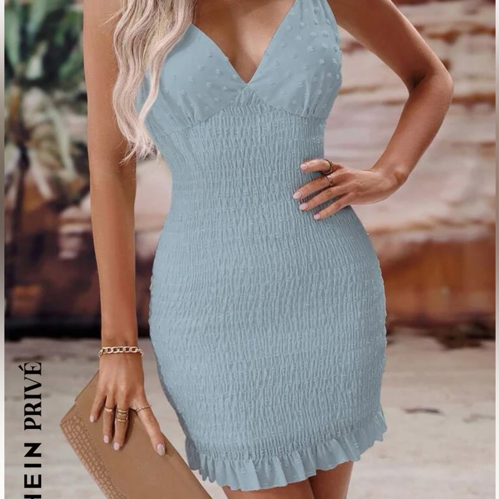 Blue stretchy dress